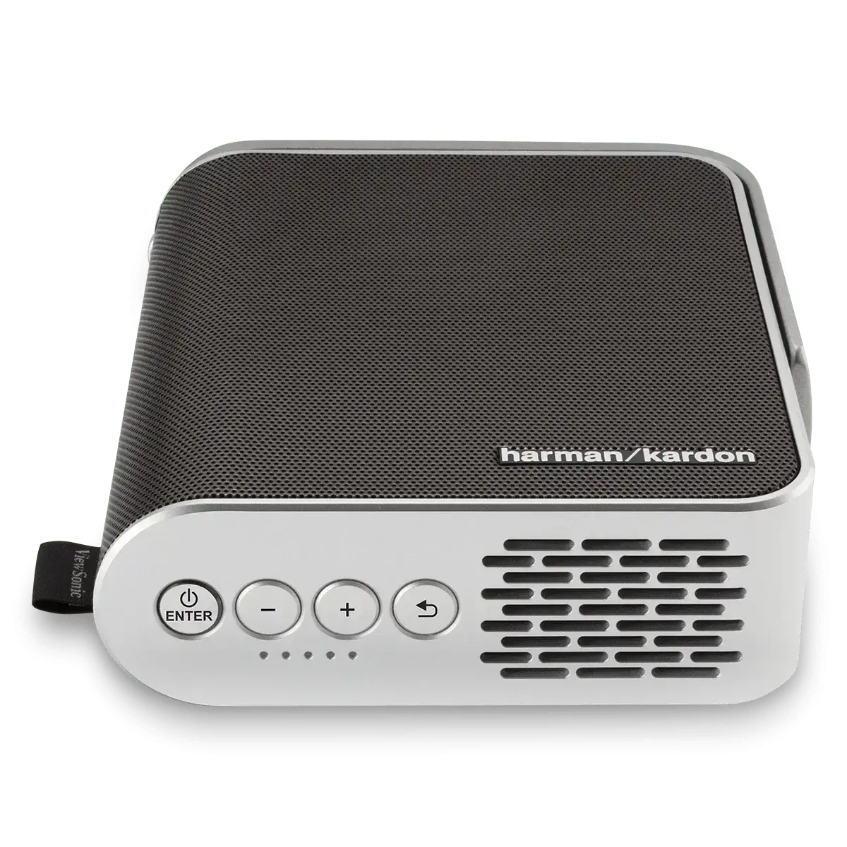 M1+Mini Portable LED Projector with Harman Kardon Bluetooth Speakers, USB C, Wi-Fi