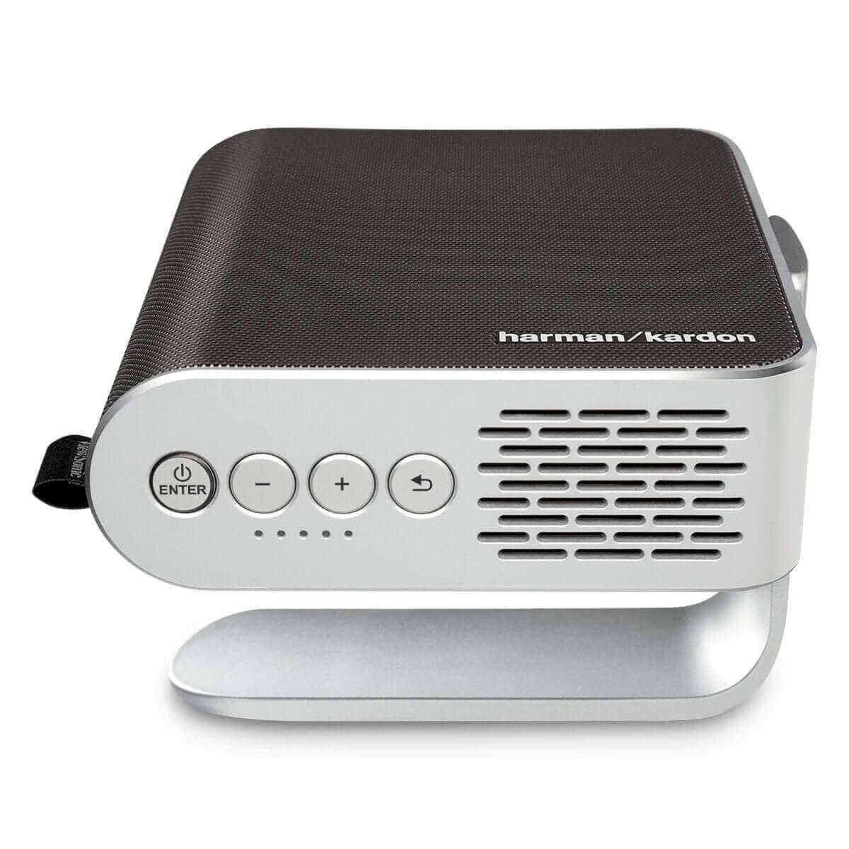 M1+Mini Portable LED Projector with Harman Kardon Bluetooth Speakers, USB C, Wi-Fi